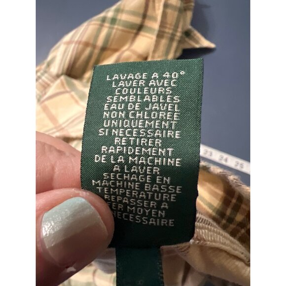 Lauren Ralph Lauren Womens Shirt Medium Bei Plaid Cotton Button-Down - Picture 8 of 10